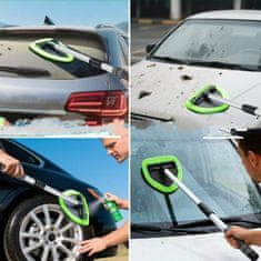 HOME & MARKER® Raztegljiv čistilec avtomobilskih stekel z vrtljivo glavo 180°, mikrovlakna, aluminij | MICROLINKA