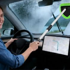 HOME & MARKER® Raztegljiv čistilec avtomobilskih stekel z vrtljivo glavo 180°, mikrovlakna, aluminij | MICROLINKA