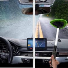 HOME & MARKER® Raztegljiv čistilec avtomobilskih stekel z vrtljivo glavo 180°, mikrovlakna, aluminij | MICROLINKA