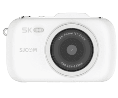 SJCAM ZV100 digitalni fotoaparat, 5K Ultra HD+, 80MP, mikrofon, zvočnik, beli