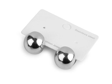 Uhani iz nerjavečega jekla - srebrna kroglica