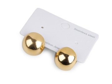 Uhani iz nerjavečega jekla - zlate kroglice