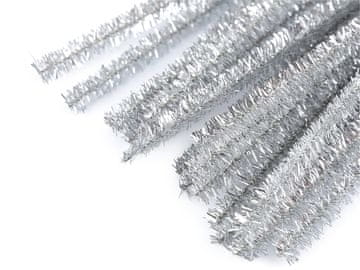 Žica iz lasastega lureksa Ø6 mm dolžine 30 cm - srebrna (10 kosov)