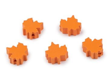 Lesene kroglice listi 19x20 mm - oranžne (5 kosov)