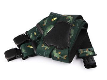 Ribiški šle širine 4 cm dolžine 120 cm - zelene temne barve.