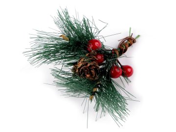 Umetna božična veja na žici - zelena (3 kosi)