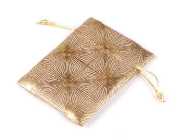 Darilna vrečka s kovinskim vzorcem 10x13 cm - zlata (10 kosov)