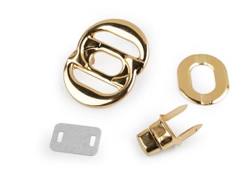 Komplet zaponk za torbico 36x47 mm - zlato klasično