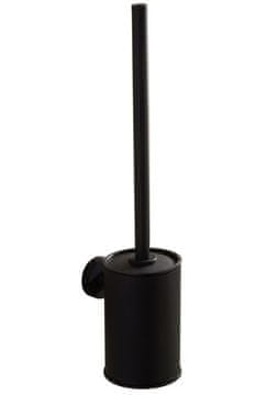AQUALINE SAPHO Stenska WC Ščetka, Črna Medenina, Okrogla Design