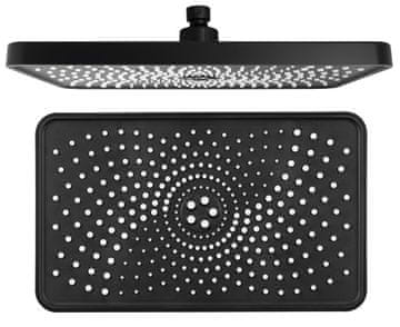 SAPHO Prha z dežnim učinkom, 300x180 mm, silikon, ABS, mat črna