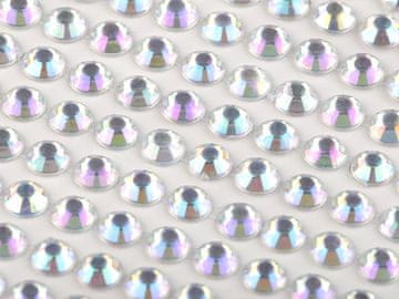 Samolepilni kamenčki AB effect na lepilnem traku Ø6 mm - kristal AB