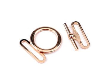 Ameriška kovinska zaponka, 30 mm - rožnato zlato (5 parov)