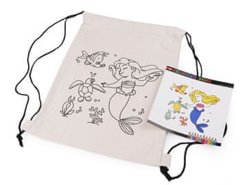 Bombažna vrečka za copate 27x35 cm - svetla morska deklica