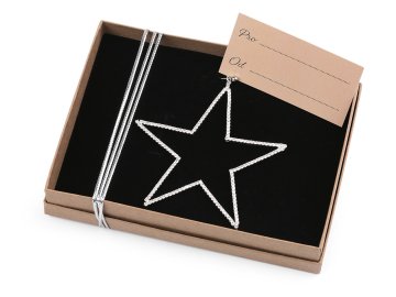 Strass Božična zvezda Jablonec nakit Ø9 cm - kristal