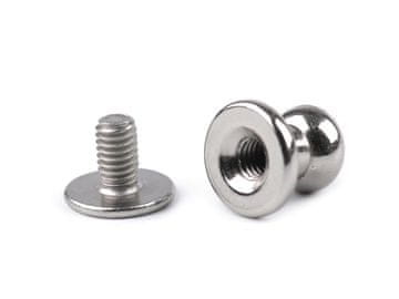 Sedlarske vijačne zakovice Ø6 mm - nikelj (5 parov)