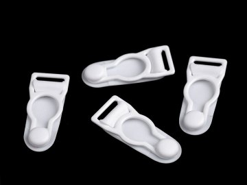 Kovinski žamet - podvezice širine 10 mm - bele barve (4 kosi)