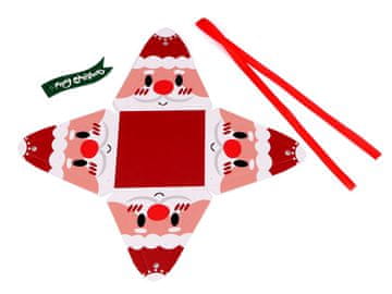 Božična darilna škatla piramida - severni jelen, Miklavž, snežak, škrat - rdeči Miklavž (50 kosov)