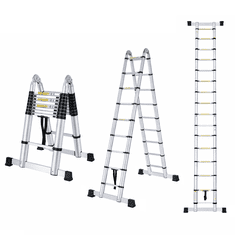 MXM 2v1 teleskopske lestve s pregibom - 7,2 m, aluminijaste