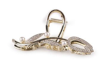 Kovinski strižnik za lase z rezanimi kristalčki - zlati st.