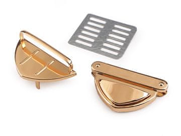 Komplet zaponk za torbico 52x35 mm - rožnato zlato