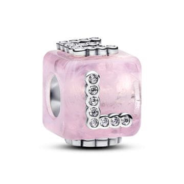 Pandora Srebrna perlica roza Murano kocka Love Moments 794433C01