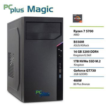 PCplus Magic namizni računalnik, R7-5700, 16GB, SSD1TB, GT730, FreeDOS