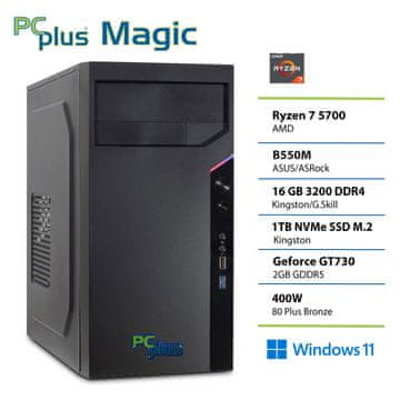 PCplus Magic namizni računalnik, R7-5700, 16GB, SSD1TB, GT730, W11H