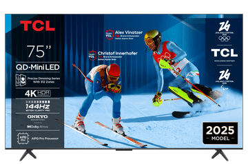 TCL 75C61K televizor, 75, 4K QD-Mini LED, Google TV, 144Hz, Onkyo zvok z Dolby Atmos