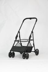 Qplay Bobbie voziček za pse in mačke, odstranljiva košara, do 22kg, črni (QP10C)