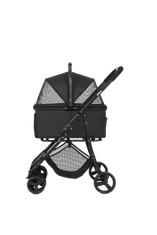 Qplay Bobbie voziček za pse in mačke, odstranljiva košara, do 22kg, črni (QP10C)