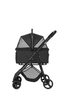 Qplay Bobbie voziček za pse in mačke, odstranljiva košara, do 22kg, črni (QP10C)