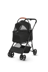 Qplay Bobbie voziček za pse in mačke, odstranljiva košara, do 22kg, črni (QP10C)