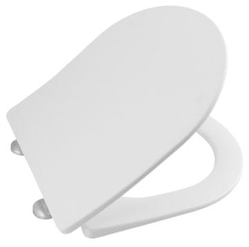 AQUALINE AQUALINE Pravokotno WC Sedalo, Mehko Zapiranje, Enostavno Odstranljivo, Bela