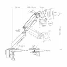 S-box namizni nosilec za monitor LCD-S012-3 črn