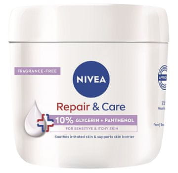 Nivea Vlažilna krema za telo za občutljivo kožo Repair & Care 400 ml