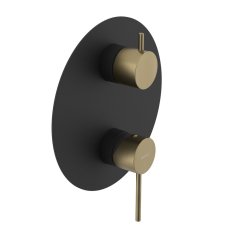 SAPHO ULTRAMIX Vgradna Tuš Armatura, 2 Izhoda, Črna Mat/Zlato Mat