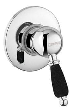 SAPHO KIRKÉ BLACK stenska retro tuš ročica, 1 izhod, črna kromirana oblika