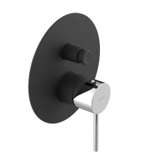 SAPHO ULTRAMIX Eleganten Podometni Dvovrstni Kopalniški Tuš Vgrajeni Ventil Črno-Krom