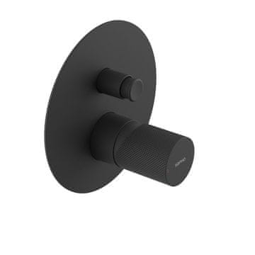 SAPHO ULTRATAP Podometna Črna Mat Tuš Baterija z Dvema Izstopoma