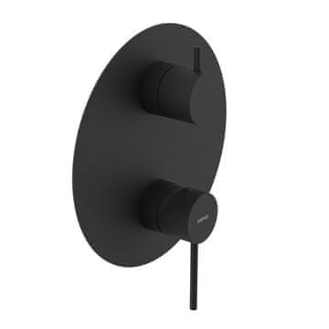 SAPHO ULTRASAN podometna mat črna pršna baterija, 3 izhodi, vrtljiv preklopnik