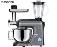 Manta Lovio LVSTM02P ChefAssistant Plus kuhinjski robot, 6,2 L, nerjaveče jeklo, 1900 W, siv (Titanium Gray) + dodatki