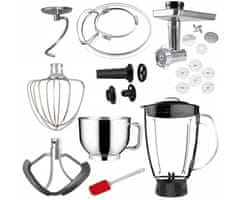Manta Lovio LVSTM02P ChefAssistant Plus kuhinjski robot, 6,2 L, nerjaveče jeklo, 1900 W, rdeč (Velvet Red) + dodatki