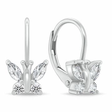 Brilio Silver Srebrni viseči uhani Metulj s cirkoni EA1250W