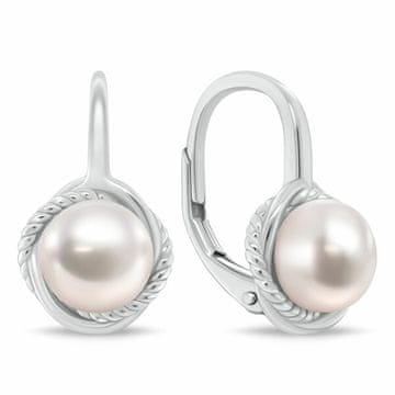 Brilio Silver Srebrni viseči uhani s sladkovodnimi biseri EA1249W