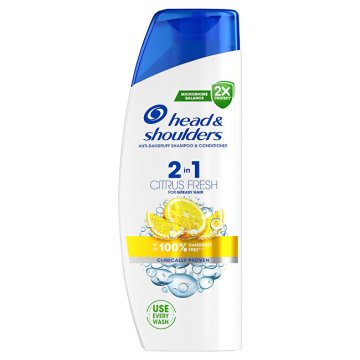 Šampon in balzam za mastne lase 2v1 Citrus Fresh (šampon in balzam proti prhljaju) 330ml
