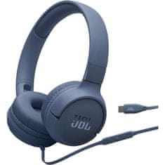 TUNE 520C naglavne slušalke, USB-C, Hi-Res, modre (JBLT520CBLU)