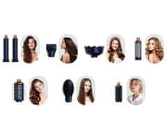 Manta Lovio LVHS001 AirStyle 8v1 oblikovalec za lase, 3 hitrosti, 4 temperature, 1400 W, modro-rjav (Midnight Copper) + dodatki