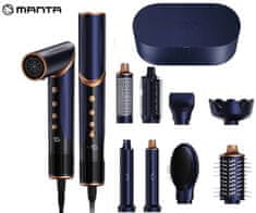 Lovio LVHS001 AirStyle 8v1 oblikovalec za lase, 3 hitrosti, 4 temperature, 1400 W, modro-rjav (Midnight Copper) + dodatki