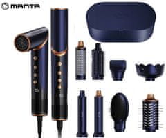 Manta Lovio LVHS001 AirStyle 8v1 oblikovalec za lase, 3 hitrosti, 4 temperature, 1400 W, modro-rjav (Midnight Copper) + dodatki