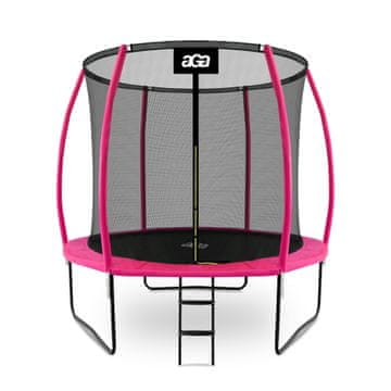 Aga SPORT EXCLUSIVE Trampolin 250 cm Roza + zaščitna mreža + lestev